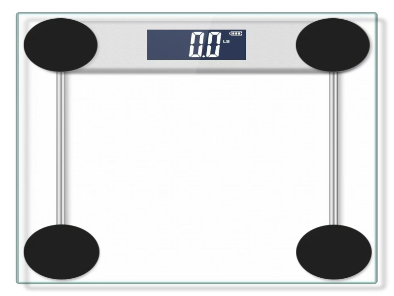 bathroom scale with silver painting & led backlight & room temperature display